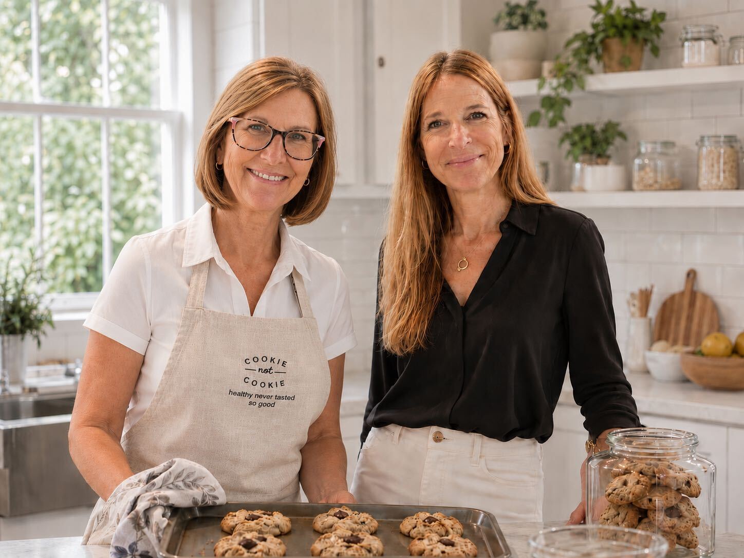Cindy and Jean together in the Cookie Not Cookie kitchen
